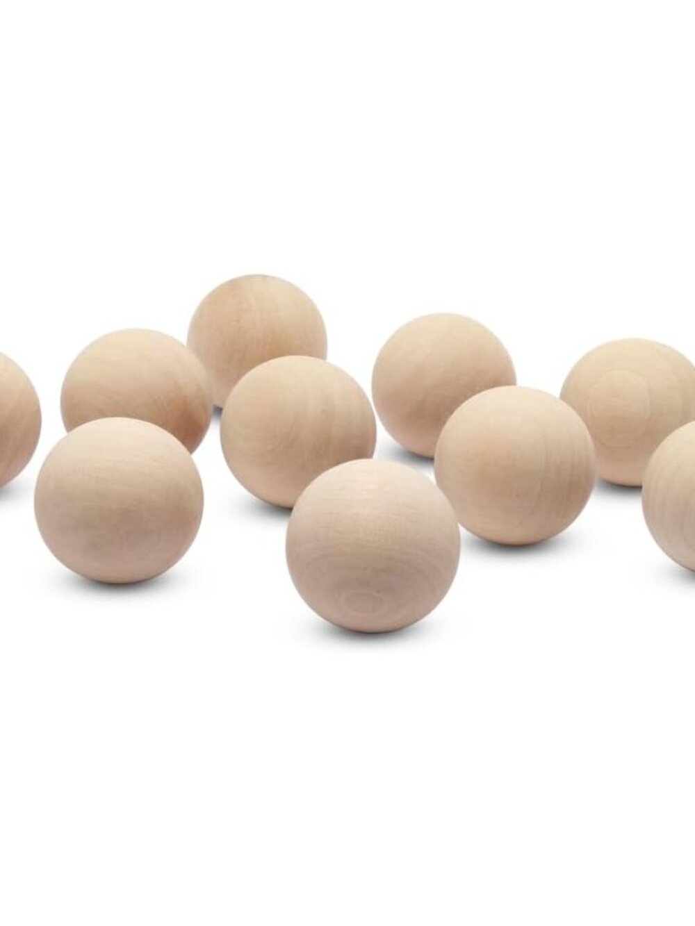 1-1/2 inch Wooden Round Balls, Bag of 25 Unfinished Wood Round Balls, Hardwood B